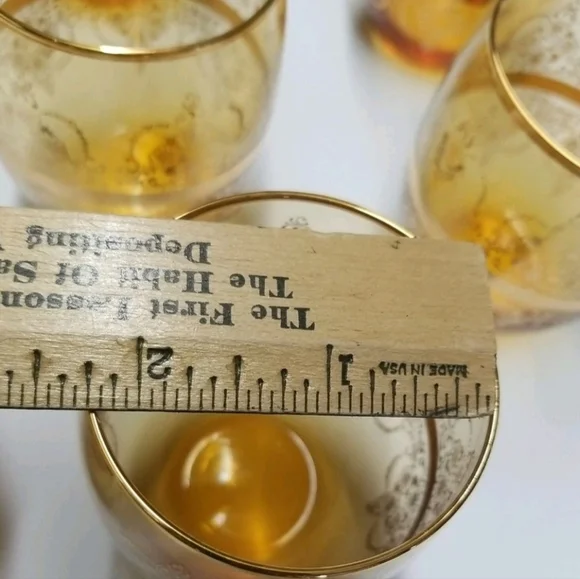 Murano Italy 24 Kt Gold Floral Glass Decanter & 6 Matching Glasses - Picture 12 of 16